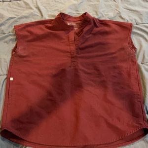 Figs rafaela maroon top